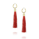 Maleha Tassel Earrings - Cherry Red